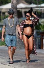 Pregnant NAYA RIVERA in Bikini Out and About in Hawaii