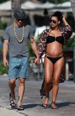 Pregnant NAYA RIVERA in Bikini Out and About in Hawaii