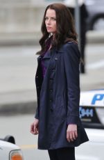 RACHEL NICOLS on the Set of Continuum in Vancouver 04/21/2015