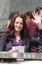 RACHEL NICOLS on the Set of Continuum in Vancouver 04/21/2015
