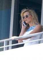 REESE WITHERSPOON at a Hotel Balcony in Miami 04/20/2015