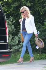 REESE WITHERSPOON Leaves Her New House in Pacific Palisades