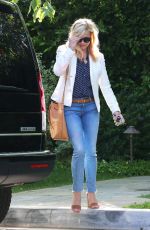 REESE WITHERSPOON Leaves Her New House in Pacific Palisades