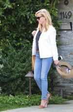 REESE WITHERSPOON Leaves Her New House in Pacific Palisades