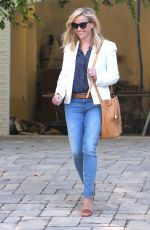 REESE WITHERSPOON Leaves Her New House in Pacific Palisades