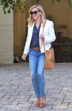 REESE WITHERSPOON Leaves Her New House in Pacific Palisades
