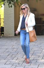 REESE WITHERSPOON Leaves Her New House in Pacific Palisades