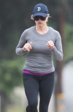 REESE WITHERSPOON Out Jogging in Brentwood