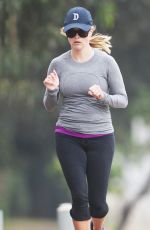 REESE WITHERSPOON Out Jogging in Brentwood