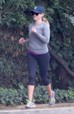 REESE WITHERSPOON Out Jogging in Brentwood