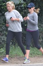 REESE WITHERSPOON Out Jogging in Brentwood