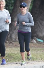 REESE WITHERSPOON Out Jogging in Brentwood