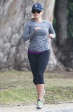 REESE WITHERSPOON Out Jogging in Brentwood