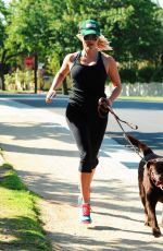 REESE WITHERSPOON with Her Dog Out Jogging in Brentwood