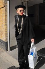 RITA ORA in Black Suit Out in London
