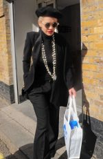 RITA ORA in Black Suit Out in London