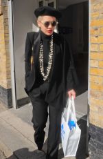 RITA ORA in Black Suit Out in London