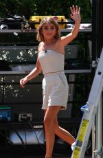 SARAH HYLAND on the Set of Extra in Los Angeles 04/20/2015