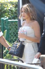 SARAH HYLAND on the Set of Extra in Los Angeles 04/20/2015