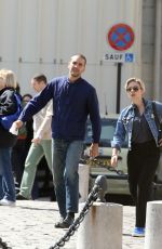 SCARLETT JOHANSSON and Romain Dauriac Out in Paris 04/20/2015