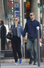 SCARLETT JOHANSSON and Romain Dauriac Out in Paris 04/20/2015