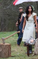 SELENA GOMEZ on the Set of Dubious Battle in Atlanta