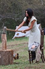 SELENA GOMEZ on the Set of Dubious Battle in Atlanta