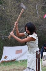 SELENA GOMEZ on the Set of Dubious Battle in Atlanta