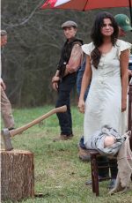 SELENA GOMEZ on the Set of Dubious Battle in Atlanta