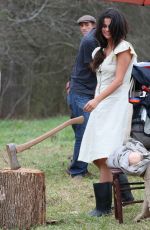 SELENA GOMEZ on the Set of Dubious Battle in Atlanta