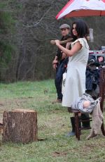 SELENA GOMEZ on the Set of Dubious Battle in Atlanta