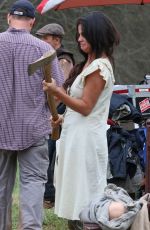 SELENA GOMEZ on the Set of Dubious Battle in Atlanta