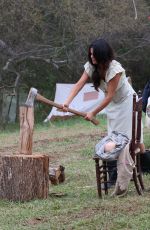 SELENA GOMEZ on the Set of Dubious Battle in Atlanta