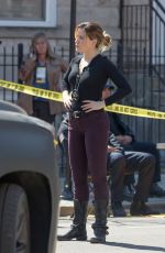 SOPHIA BUSH on the Set of Chicago PD in Chicago