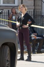 SOPHIA BUSH on the Set of Chicago PD in Chicago