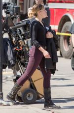 SOPHIA BUSH on the Set of Chicago PD in Chicago