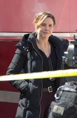 SOPHIA BUSH on the Set of Chicago PD in Chicago