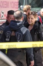 SOPHIA BUSH on the Set of Chicago PD in Chicago