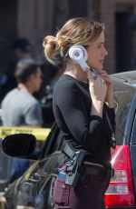 SOPHIA BUSH on the Set of Chicago PD in Chicago