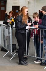 SOPHIE TURNER Arrives at Radio 1 Breakfast Show in London