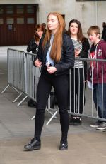 SOPHIE TURNER Arrives at Radio 1 Breakfast Show in London