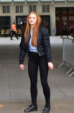 SOPHIE TURNER Arrives at Radio 1 Breakfast Show in London