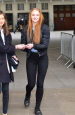 SOPHIE TURNER Arrives at Radio 1 Breakfast Show in London
