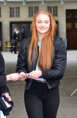 SOPHIE TURNER Arrives at Radio 1 Breakfast Show in London