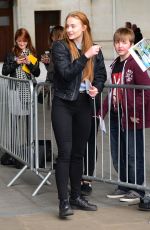 SOPHIE TURNER Arrives at Radio 1 Breakfast Show in London