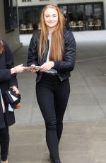 SOPHIE TURNER Arrives at Radio 1 Breakfast Show in London