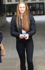 SOPHIE TURNER Arrives at Radio 1 Breakfast Show in London
