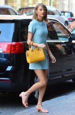 TAYLOR SWIFT in Short Dress Out in Tribeca 04/18/2015