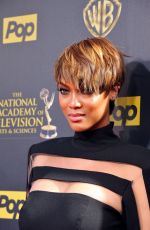 TYRA BANKS at 2015 Daytime Emmy Awards in Burbank