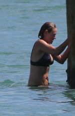 UMA THURMAN in Bikini at a Beach in Miami